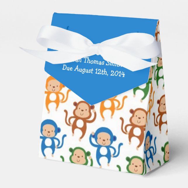 Farbenfrohe Affen Thema Kinderdusche Geschenkschachtel (Vorderseite)