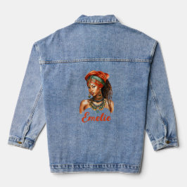 Farbenfrohe afrikanische Frau, Personalisierte Dam Jeansjacke