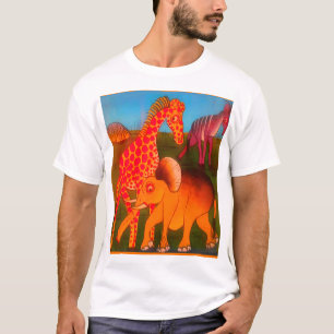 Farbenfrohe afrikanische Safari Farben Kunst T-Shirt