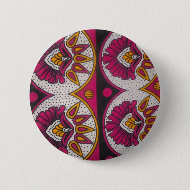 Farbenfrohe afrikanische Stoffe Motif Button (Vorderseite)