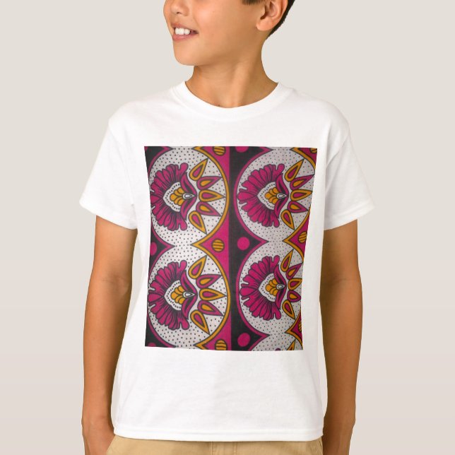 Farbenfrohe afrikanische Stoffe Motif T-Shirt (Vorderseite)