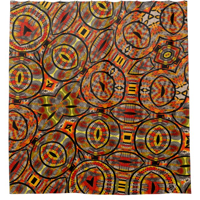 Farbenfrohe afrikanische Stoffe - Nahtloses Muster Duschvorhang (Vorderseite)