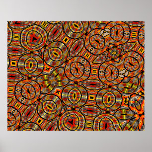 Farbenfrohe afrikanische Stoffe - Nahtloses Muster Poster