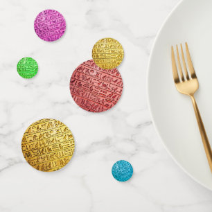 Farbenfrohe ägyptische Hieroglyphen Confetti Konfetti