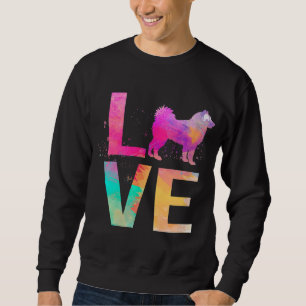 Farbenfrohe Alaskan Malamute Dog Mama gibt Alaskan Sweatshirt