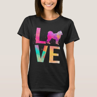Farbenfrohe Alaskan Malamute Dog Mama gibt Alaskan T-Shirt