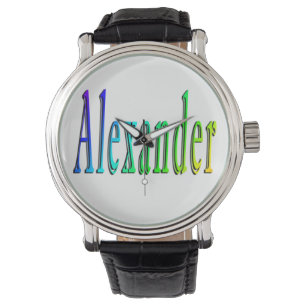 farbenfrohe Alexander Name-Logo Armbanduhr