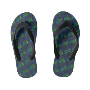 farbenfrohe Alexander Name-Logo Kinderbadesandalen