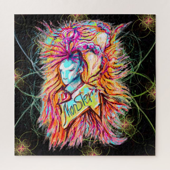 Farbenfrohe Alien Monster Art Pen Zeichne Fantasie Puzzle (Vertikal)