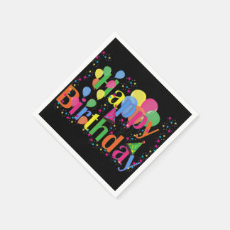 Farbenfrohe Alles Gute zum Geburtstag Luftballons Serviette