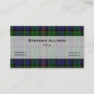 Farbenfrohe Allison Tartan Kariert Custom Visitenkarte