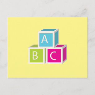 Farbenfrohe Alphabet-Blöcke Postkarte
