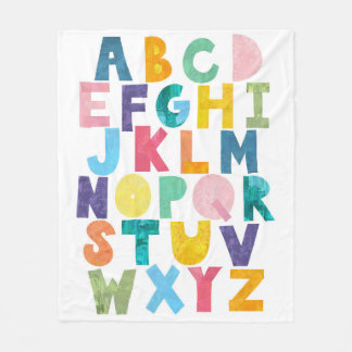 Farbenfrohe Alphabet Fleecedecke