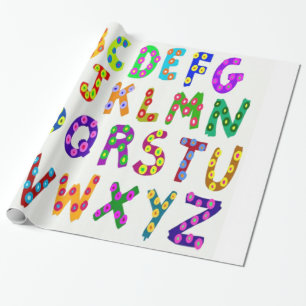 Farbenfrohe Alphabet Geschenkpapier