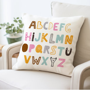 Farbenfrohe Alphabet Letters Pillow, ABC Kissen