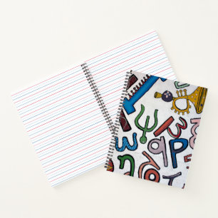 Farbenfrohe Alphabet Notizbuch