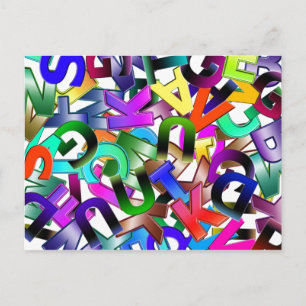 Farbenfrohe Alphabet Postkarte