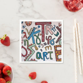 Farbenfrohe Alphabet Serviette