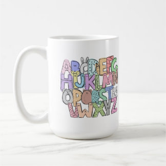 Farbenfrohe Alphabet Tasse