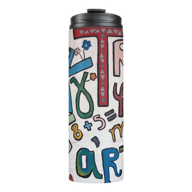 Farbenfrohe Alphabet Thermal Tumbler Thermosbecher (Vorderseite)