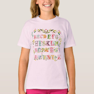 Farbenfrohe Alphabet Typografie Fant: Engagierende T-Shirt