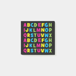 Farbenfrohe Alphabete zurück zur Schule Post-it Klebezettel
