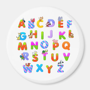 Farbenfrohe Alphabetisierungsbriefe Magnet