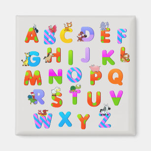 Farbenfrohe Alphabetisierungsbriefe Magnet