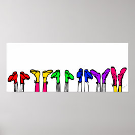 Farbenfrohe, altmodische Schuhe Zeichnend Poster