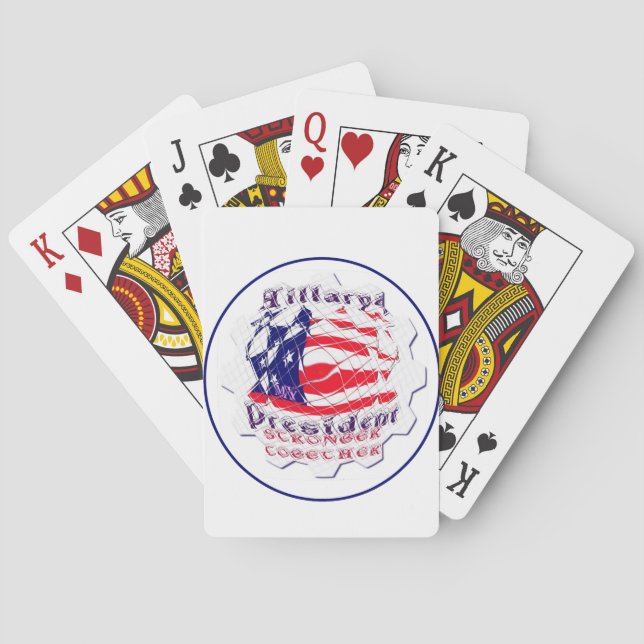 Farbenfrohe amerikanische Flaggenfarben Hillary fü Spielkarten (Rückseite)