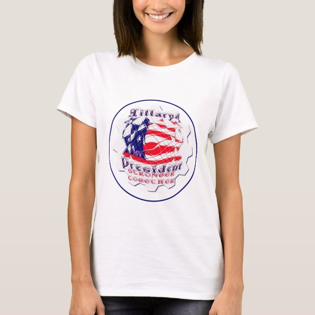 Farbenfrohe amerikanische Flaggenfarben Hillary fü T-Shirt (Vorderseite)