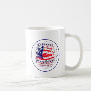Farbenfrohe amerikanische Flaggenfarben Hillary fü Tasse