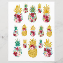 Farbenfrohe Ananas Cutout für Scrapbook und Journa