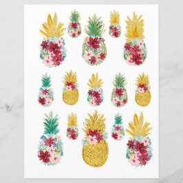 Farbenfrohe Ananas Cutout für Scrapbook und Journa