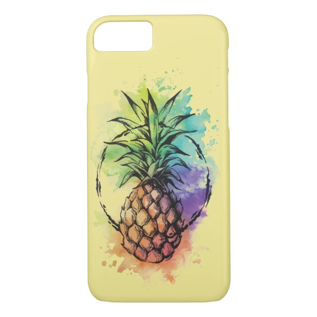 Farbenfrohe Ananas-Kiste Case-Mate iPhone Hülle (Rückseite)