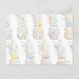 Farbenfrohe Ananas Print Feiertagspostkarte