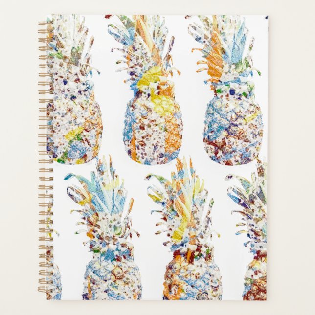 Farbenfrohe Ananas Print Planer (Vorderseite)