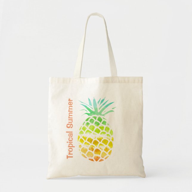 Farbenfrohe Ananas-Tote-Tasche Tragetasche (Vorne)