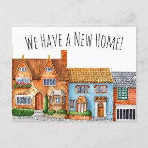 Farbenfrohe Änderung der Adresse des englischen Do Postkarte