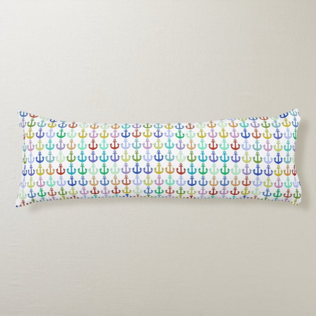 farbenfrohe Anker Seitenschläferkissen (Vorderseite)