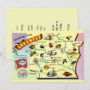 Farbenfrohe Ankündigung von Arkansas Map Moving