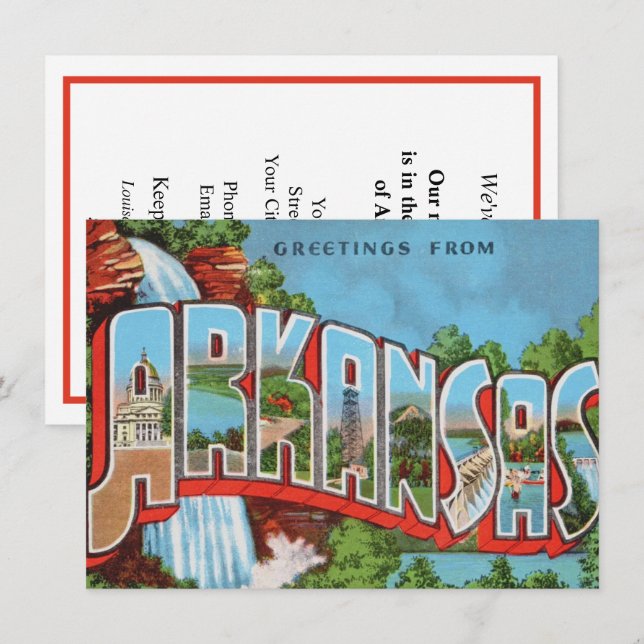 Farbenfrohe Ankündigung von Arkansas Moving (Vorne/Hinten)