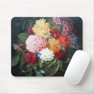 Farbenfrohe antike Blume Stillleben Kunst Malerei Mousepad