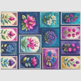 Farbenfrohe antike Briefmarke Kunstteppich Seidenpapier