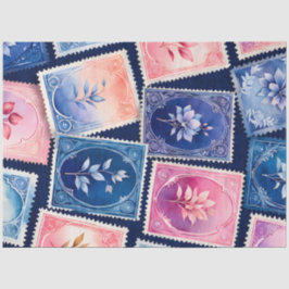 Farbenfrohe antike Briefmarke Kunstteppich Seidenpapier