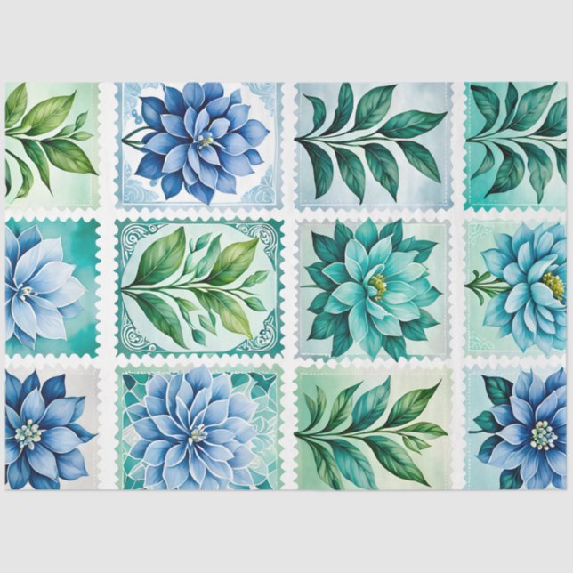 Farbenfrohe antike Briefmarke Kunstteppich Seidenpapier (Vorderseite)