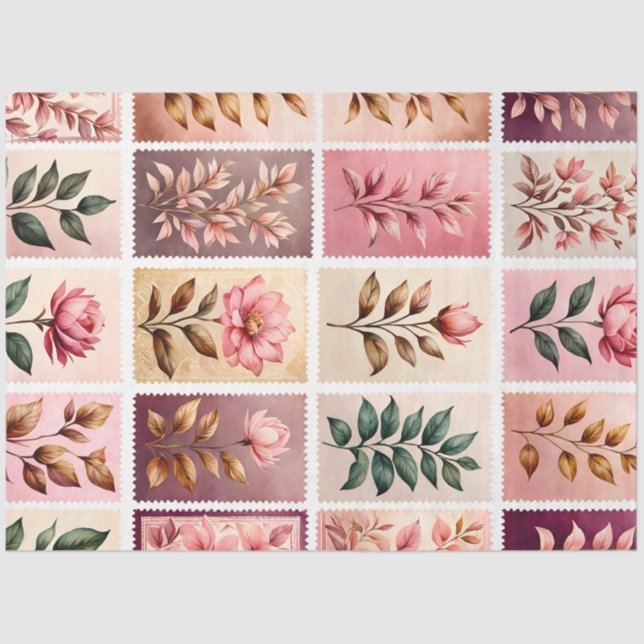 Farbenfrohe antike Briefmarke Kunstteppich Seidenpapier (Vorderseite)