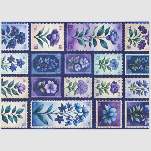 Farbenfrohe antike Briefmarke Kunstteppich Seidenpapier (Vorderseite)