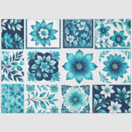 Farbenfrohe antike Briefmarke Kunstteppich Seidenpapier