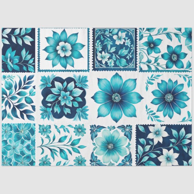 Farbenfrohe antike Briefmarke Kunstteppich Seidenpapier (Vorderseite)